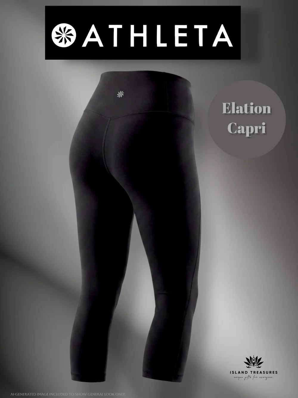 Athleta Elation Size Small Women's Ultra High Rise Black Capri Back Pocket - Picture 1 of 14